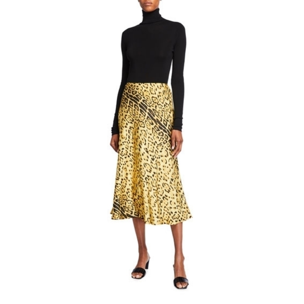 NEW Kobi Halperin Kathy Animal Print Midi Skirt